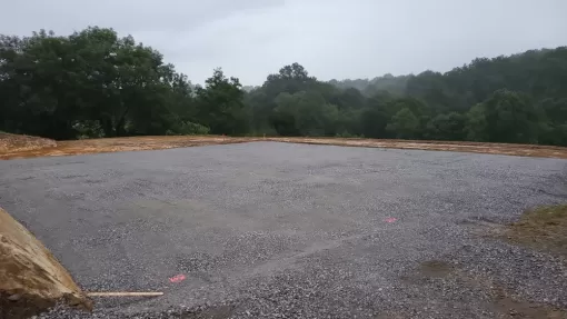 Empierrement sous-dallage terminé