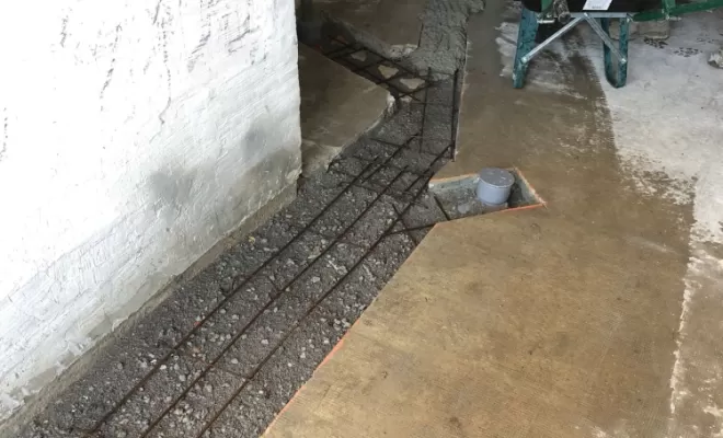 Ferraillage et coulage du béton.