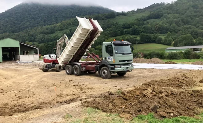 Mise en place du drain.