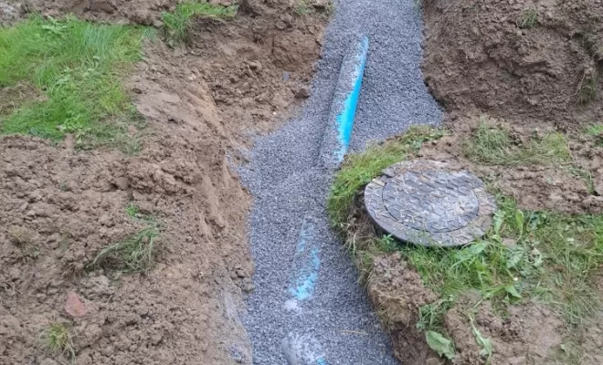 Pose du réseau d'eaux pluviales.
