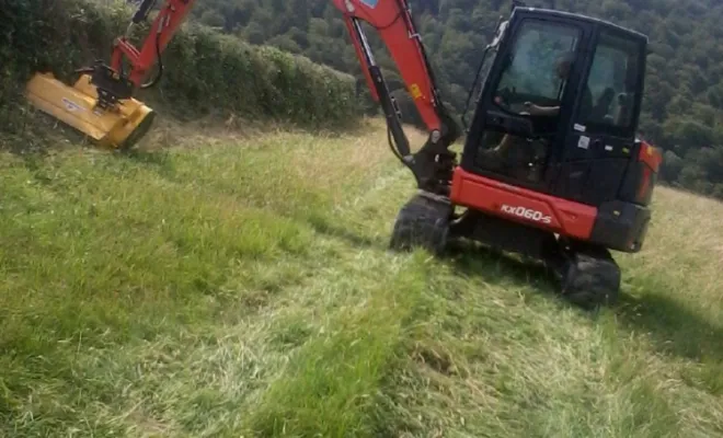 Débroussaillage du bas de la haie.