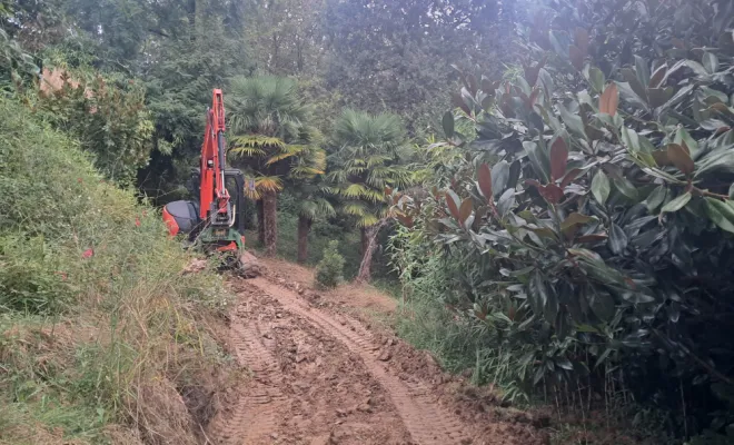 Création de la piste d'accès.