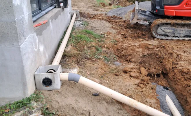 Raccordement des eaux pluviales.