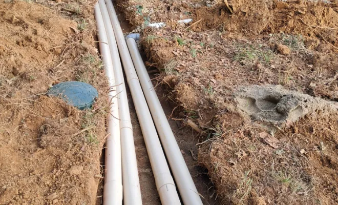 Pose des regards de répartition et de bouclage.