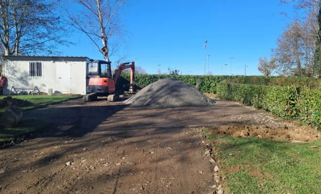 Empierrement de la plate forme.