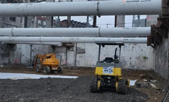 Empierrement de la plate forme.