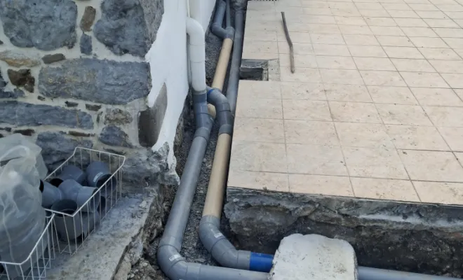 Pose des tubes.