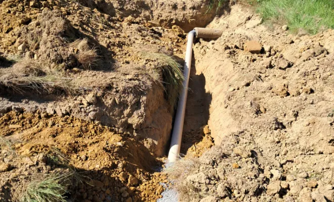 Branchement de l'exutoire sur le réseau existant.